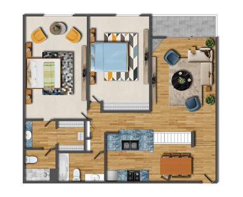 Two bedroom two back apartment for rent in Culver City